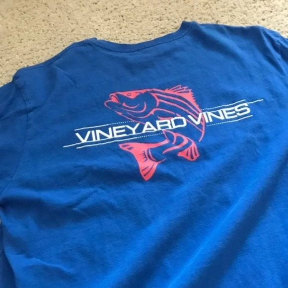 Vineyard Vines Bass Blue Coral Blue T-shirt - Picture 3 of 6